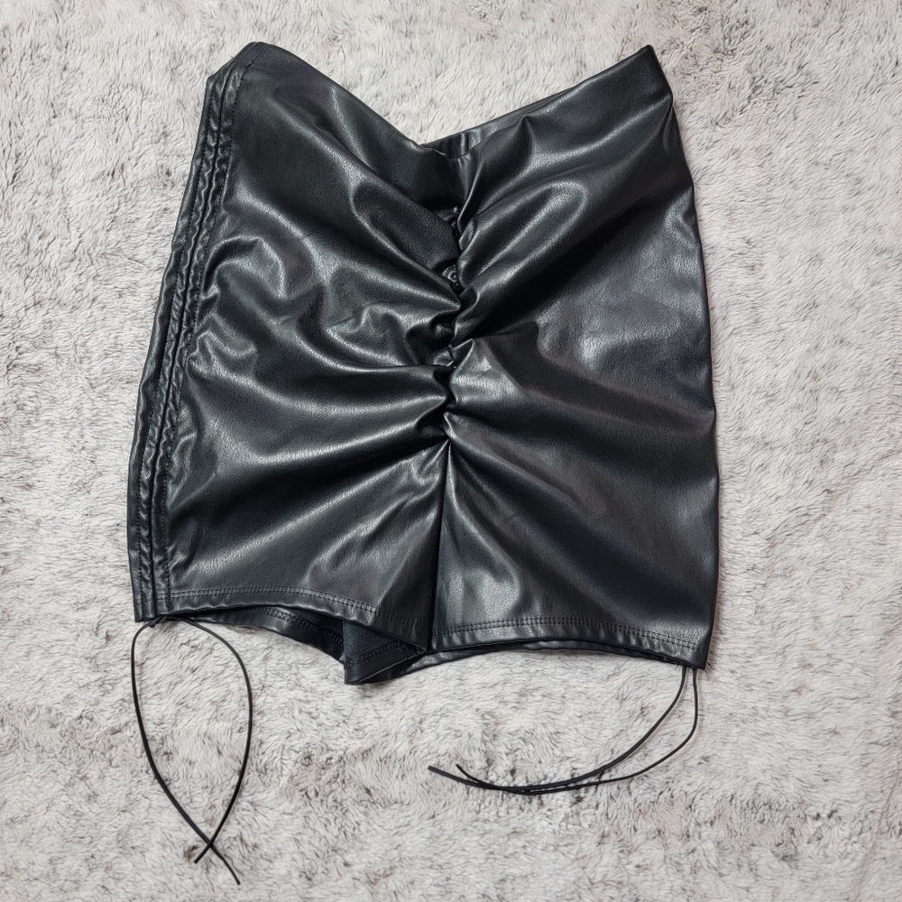 Shein High Waisted Faux Leather Shorts - Size Small
